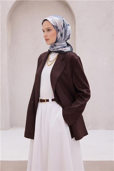 BELLİ GEOMETRİK DESEN NOVA SİYAH EŞARP 1010