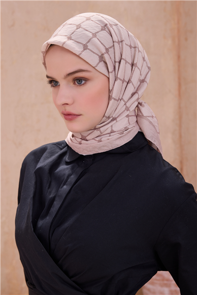 BELLİ GEOMETRİK DESEN PAULİSTA BEJ EŞARP 9