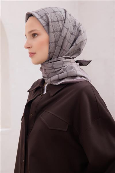 BELLİ GEOMETRİK DESEN PAULİSTA KAHVE EŞARP 9