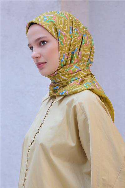 BELLİ İMZA DESEN NOVA ZEYTİN HARDAL EŞARP 1013