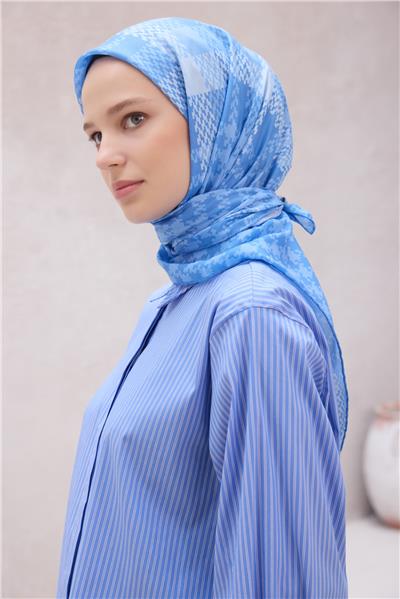 BELLİ KAZAYAĞI DESENİ NOVA MAVİ EŞARP 1000