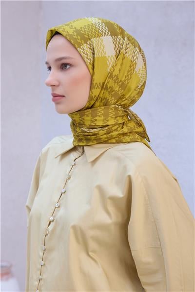 BELLİ KAZAYAĞI DESENİ NOVA SARI EŞARP 1000