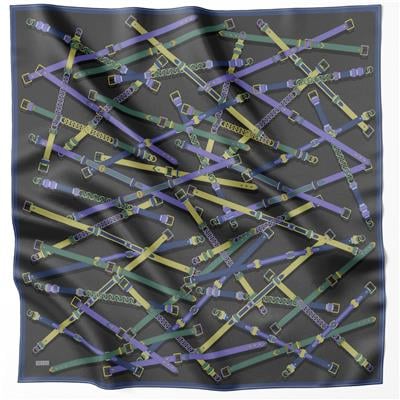 BELLİ KEMER DESEN İPEK EŞARP 4200D (TWILL) ANTRASİT - 51