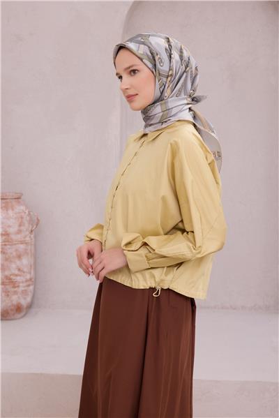 BELLİ KEMER DESEN İPEK EŞARP 4200D (TWILL) GRİ - 32
