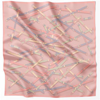 BELLİ KEMER DESEN İPEK EŞARP 4200D (TWILL) PUDRA - 83