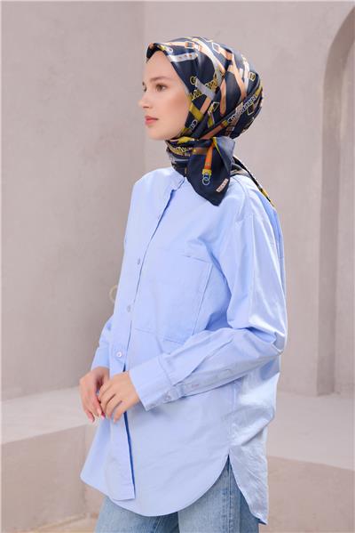 BELLİ KEMER DESEN İPEK EŞARP 4200D (TWILL) LACİVET - 03