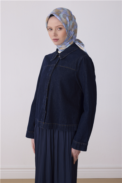 Kırmızı Obje Desen %100 Twill İpek Eşarp 4313-02
