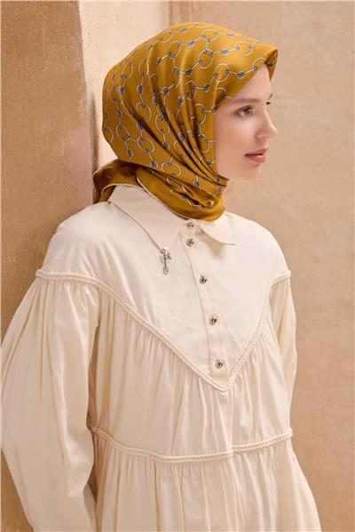 BELLİ KLASIK DESEN İPEK EŞARP 4109D TWILL