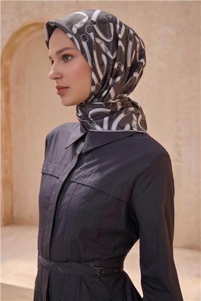 BELLİ KLASIK DESEN İPEK EŞARP 4125D TWILL