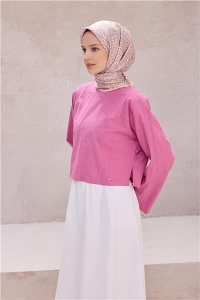 BELLİ LEOPAR DESEN İPEK EŞARP 4208D (TWILL) PUDRA - 82