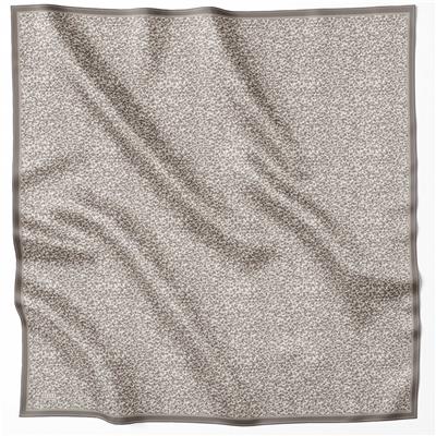 BELLİ LEOPAR DESEN İPEK EŞARP 4208D (TWILL) GRİ - 04