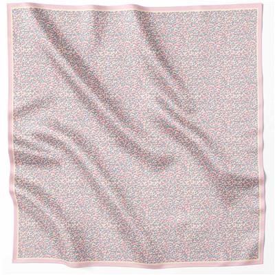 BELLİ LEOPAR DESEN İPEK EŞARP 4208D (TWILL) PUDRA - 82