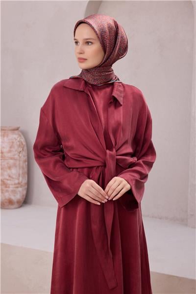 BELLİ LEOPAR DESEN İPEK EŞARP 4208D (TWILL) KİREMİT - 80