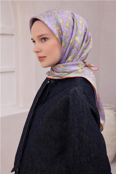 BELLİ LİMON İPEK EŞARP 4212D (TWILL) LİLA - 55