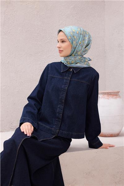 BELLİ LİMON İPEK EŞARP 4212D (TWILL) MAVİ - 34