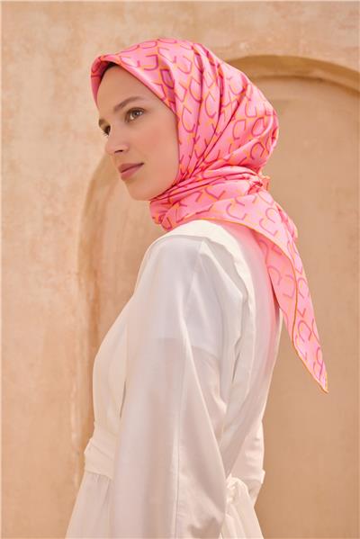 BELLİ MONOGRAM DESEN İPEK EŞARP 4102D TWILL