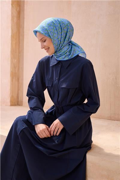 BELLİ MONOGRAM DESEN İPEK EŞARP 4102D TWILL