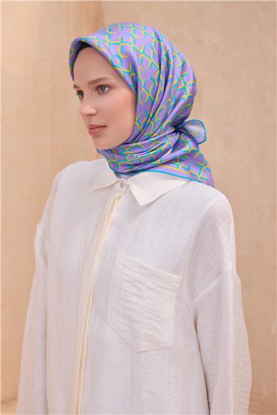 BELLİ MONOGRAM DESEN İPEK EŞARP 4102D TWILL