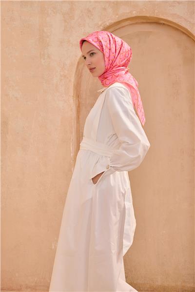 BELLİ MONOGRAM DESEN İPEK EŞARP 4102D TWILL