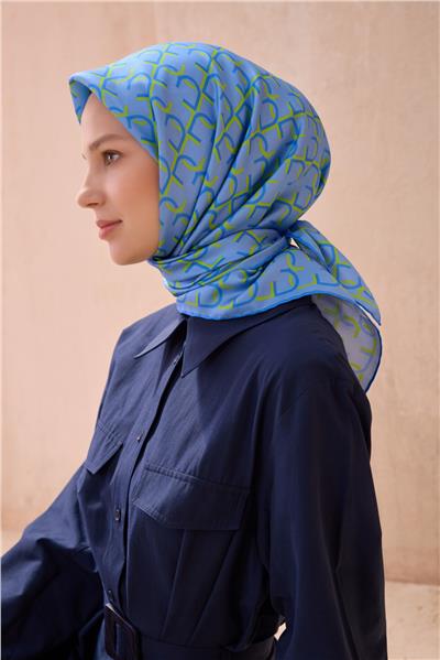 BELLİ MONOGRAM DESEN İPEK EŞARP 4102D TWILL