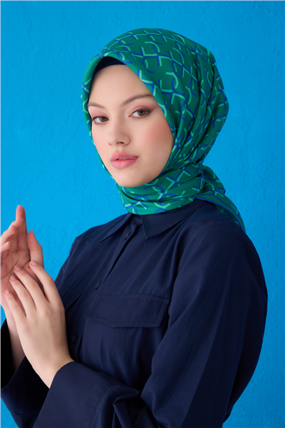 BELLİ MONOGRAM DESEN İPEK EŞARP 4102D TWILL