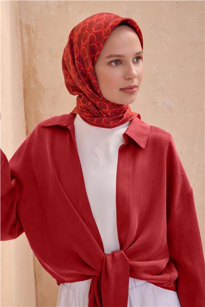 BELLİ MONOGRAM DESEN İPEK EŞARP 4102D TWILL