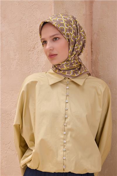 BELLİ MONOGRAM DESEN İPEK EŞARP 4102D TWILL