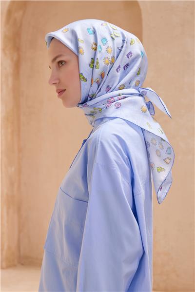 BELLİ OBJE DESEN İPEK EŞARP 4121D TWILL