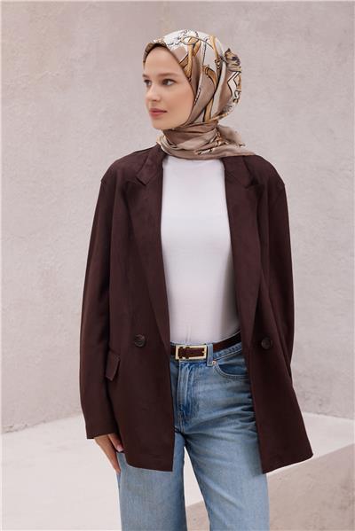 BELLİ OBJE DESEN İPEK EŞARP 4205D (TWILL) BEJ - 82