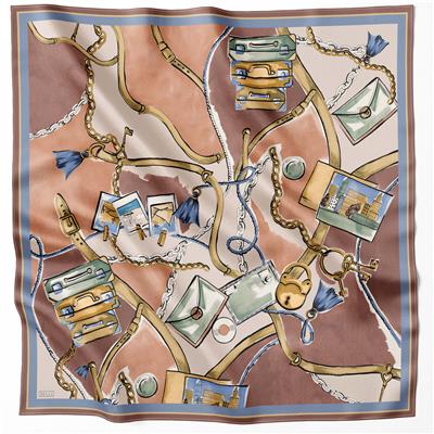 BELLİ OBJE DESEN İPEK EŞARP 4205D (TWILL) SOMON - 03