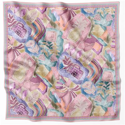 BELLİ OBJE DESEN İPEK EŞARP 4216D (TWILL) PUDRA - 07