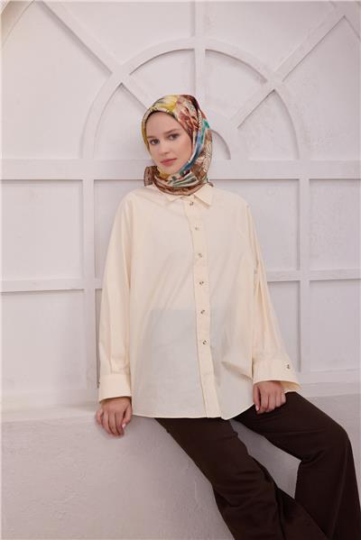 BELLİ OBJE DESEN İPEK EŞARP 4216D (TWILL) VİZON - 81