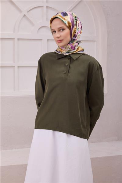 BELLİ OBJE DESEN İPEK EŞARP 4216D (TWILL) LİLA - 80