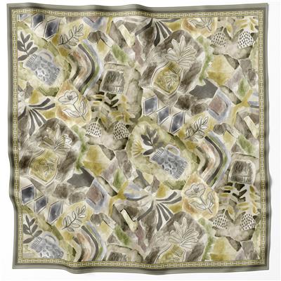 BELLİ OBJE DESEN İPEK EŞARP 4216D (TWILL) YEŞİL - 83