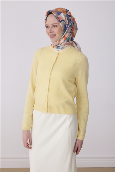Oranj Çiçek Desen %100 Twill İpek Eşarp 4312-34