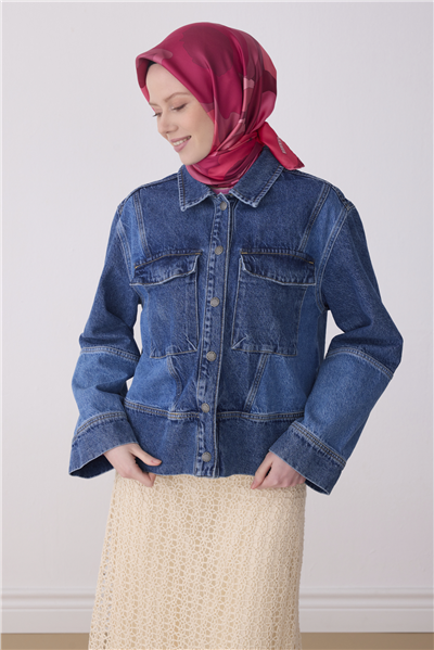 Pembe Çiçek Desen %100 Twill İpek Eşarp 4306-30