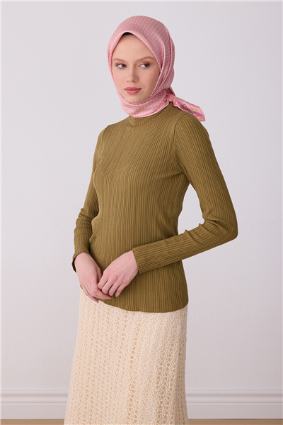 Pembe Klasik Desen %100 Twill İpek Eşarp 4326-01