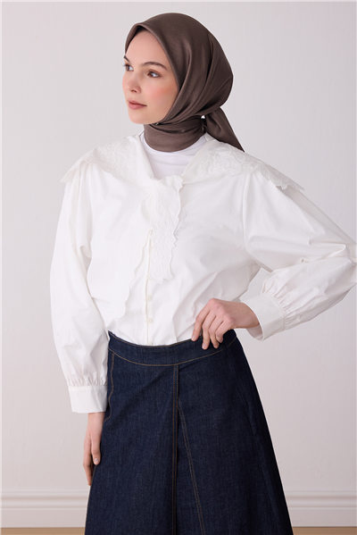 BELLİ SAF İPEK EŞARP 4305D (T) - 02