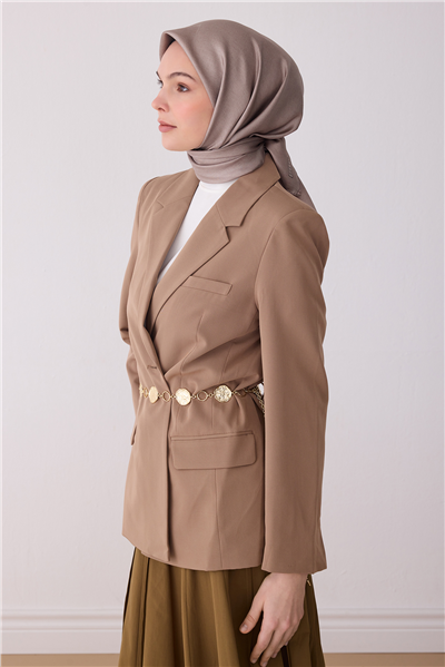 Vizon Klasik Desen %100 Twill İpek Eşarp 4305-07