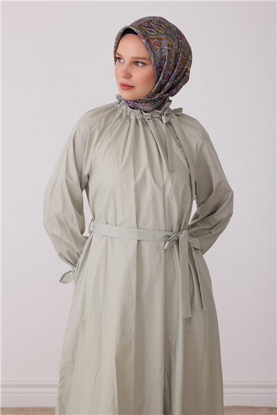 Lila Etnik Desen %100 Twill İpek Eşarp 4404-33