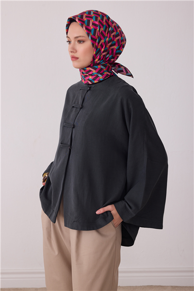 Pembe Geometrik Desen %100 Twill İpek Eşarp 4407-31