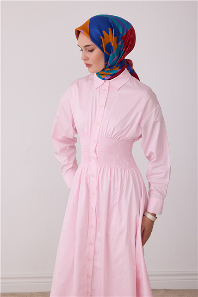 Kırmızı Obje Desen %100 Twill İpek Eşarp 4409-51