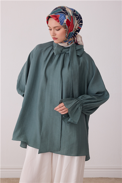 Ekru Çiçek Deseni %100 Twill İpek Eşarp 4413-32