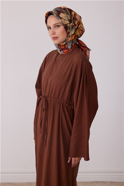 Turuncu Çiçek Deseni %100 Twill İpek Eşarp 4416-36