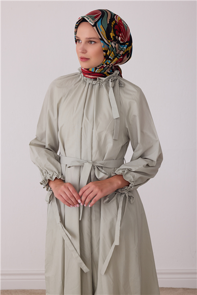 Kırmızı Soyut Desen %100 Twill İpek Eşarp 4417-32