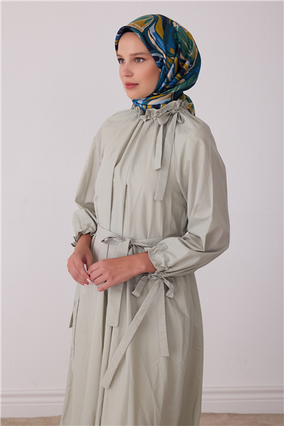 İndigo Soyut Desen %100 Twill İpek Eşarp 4417-83