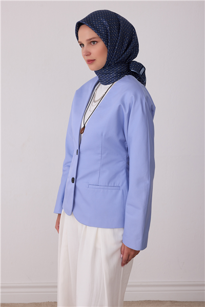 Lacivert Monogram Desen %100 Twill İpek Eşarp 4418-05