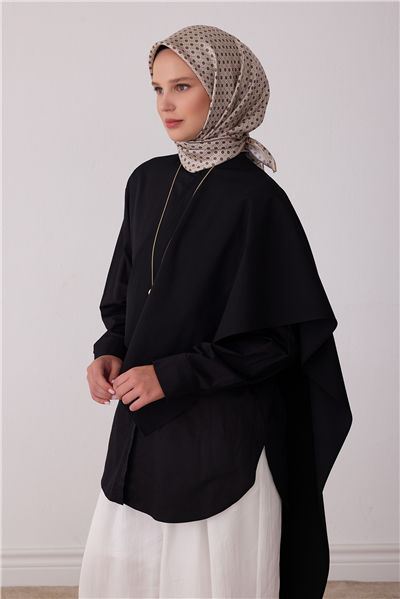 Bej Monogram Desen %100 Twill İpek Eşarp 4418-31