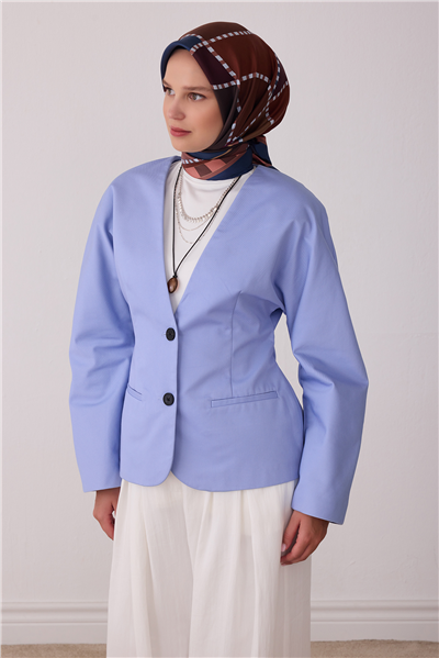 Petrol Geometrik Desen %100 Twill İpek Eşarp 4419-54