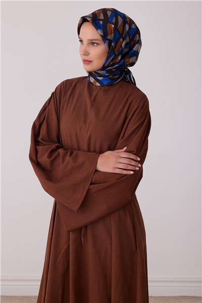 Lacivert Geometrik Desen %100 Twill İpek Eşarp 4420-07